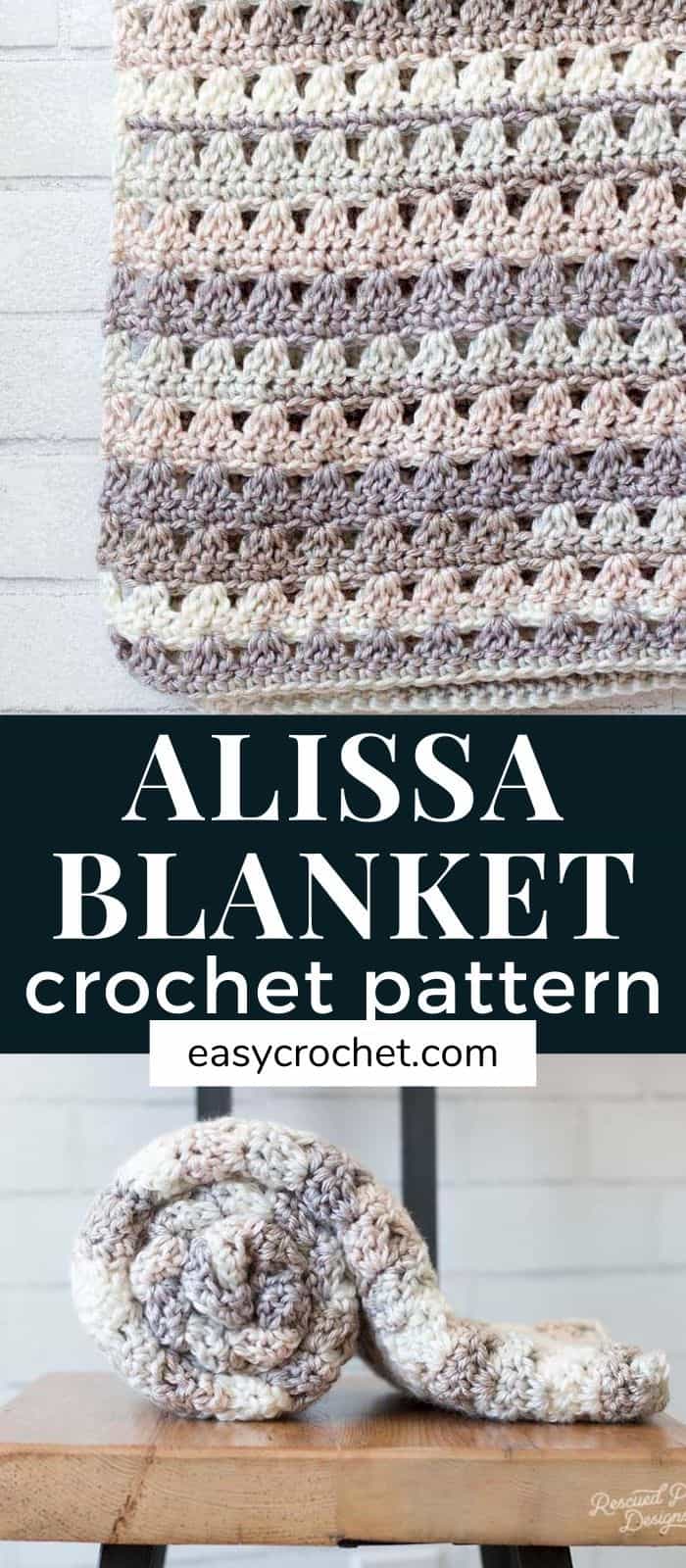 Free Crochet Blanket Pattern - Easy to make crochet blanket pattern using simple stitches. via @easycrochetcom