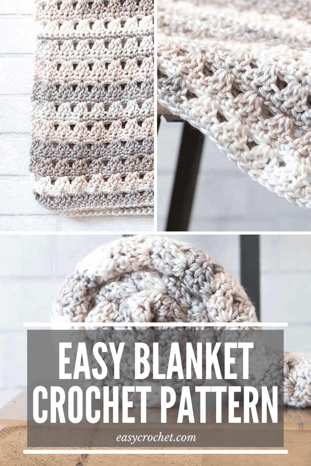 Free Crochet Blanket Pattern - Easy to make crochet blanket pattern using simple stitches. via @easycrochetcom