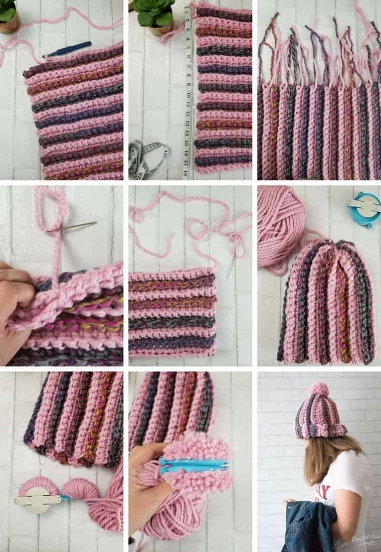 How to make a striped crochet hat
