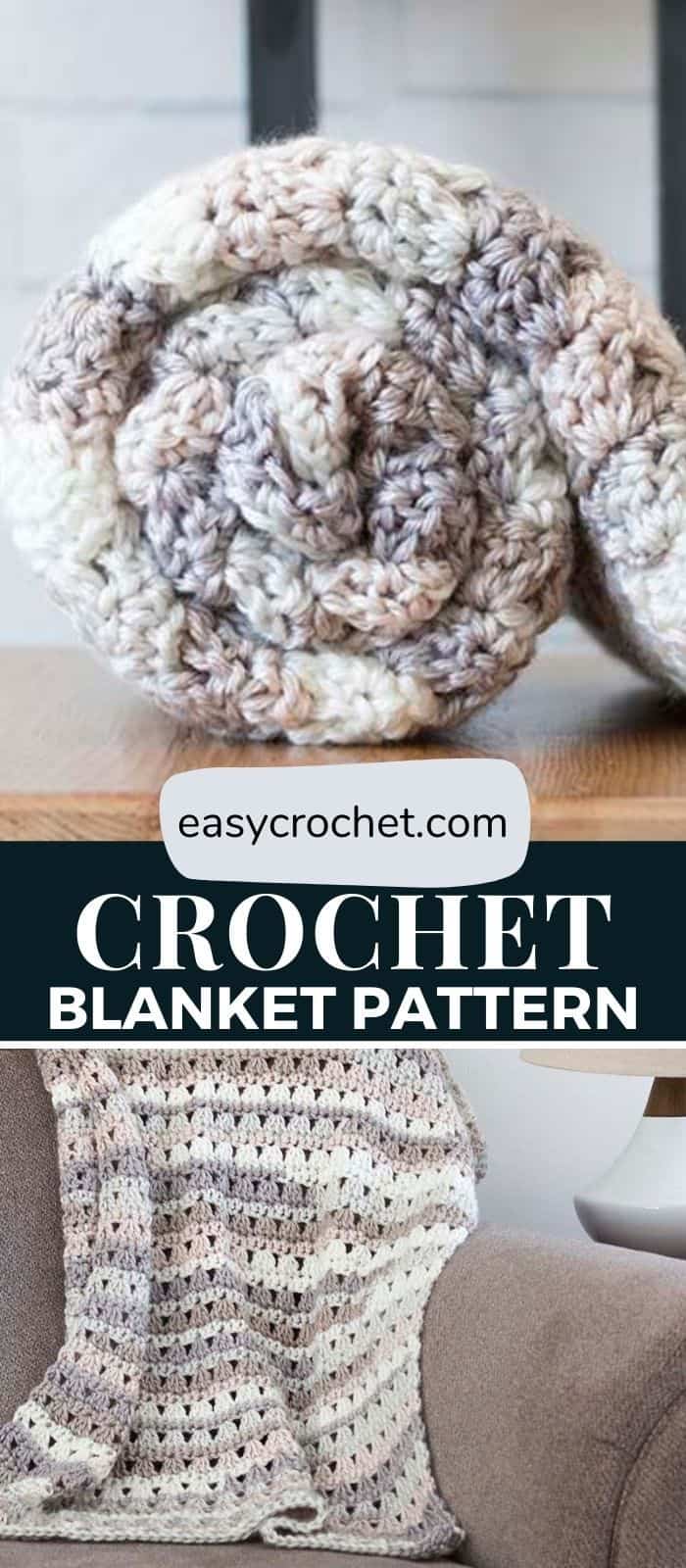 Free Crochet Blanket Pattern - Easy to make crochet blanket pattern using simple stitches. via @easycrochetcom