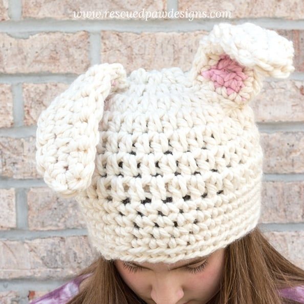 Crochet Floppy Bunny Ear Hat Pattern