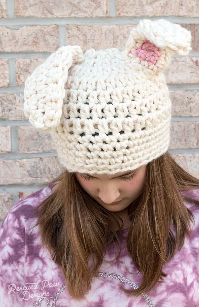 Crochet bunny 2024 ears hat