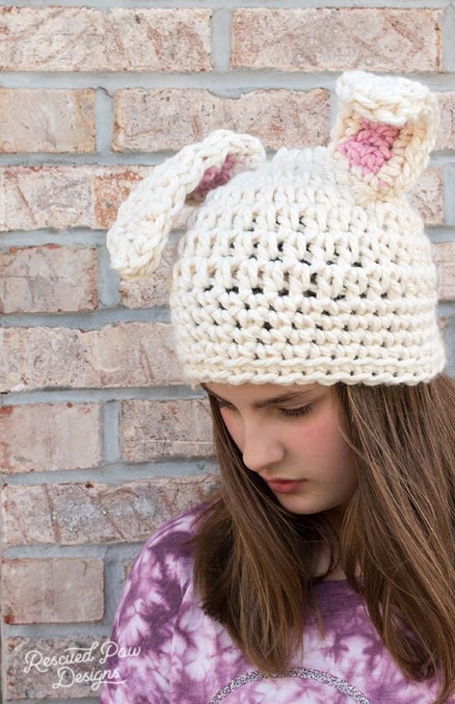 Crochet Floppy Bunny Ears Hat Easy Crochet