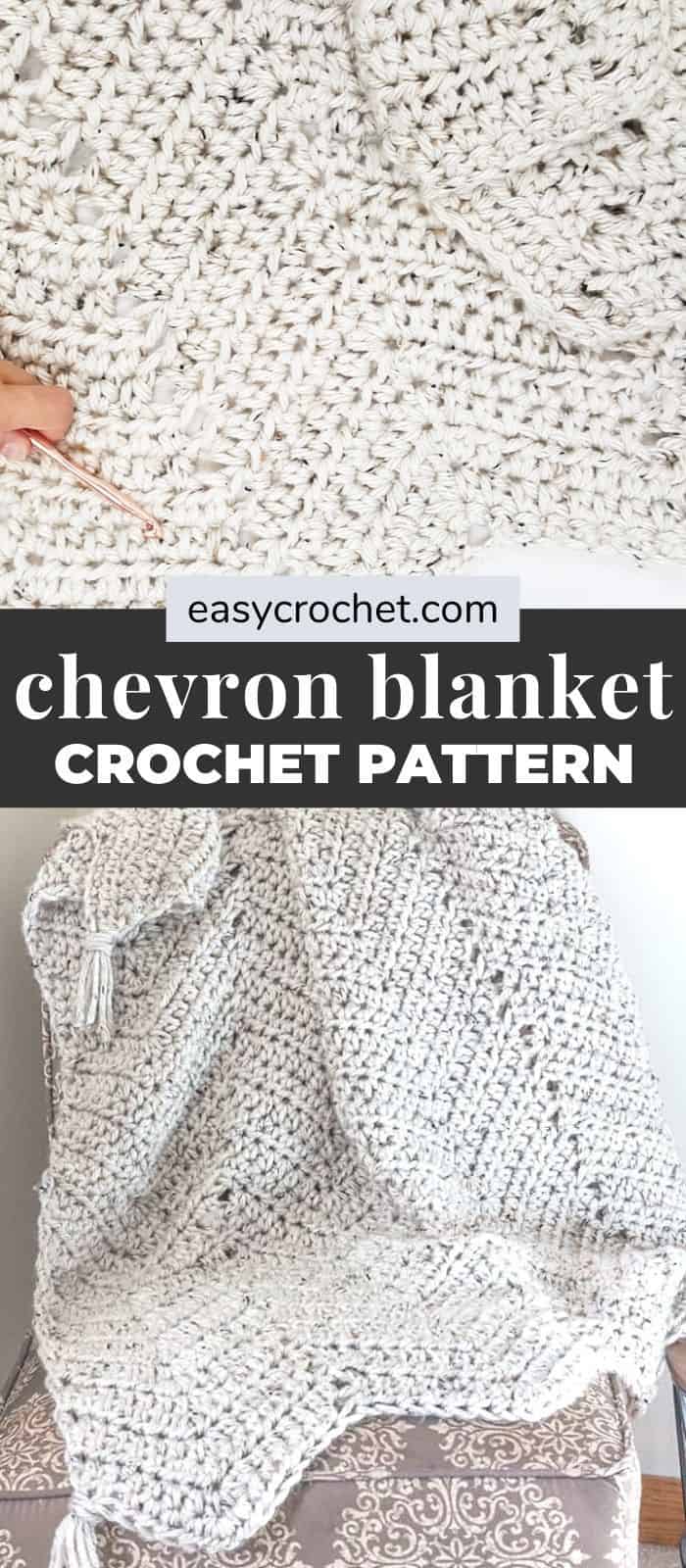chunky chevron crochet blanket via @easycrochetcom
