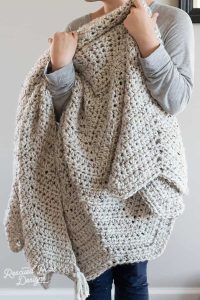 Super Chunky Chevron Crochet Blanket Pattern