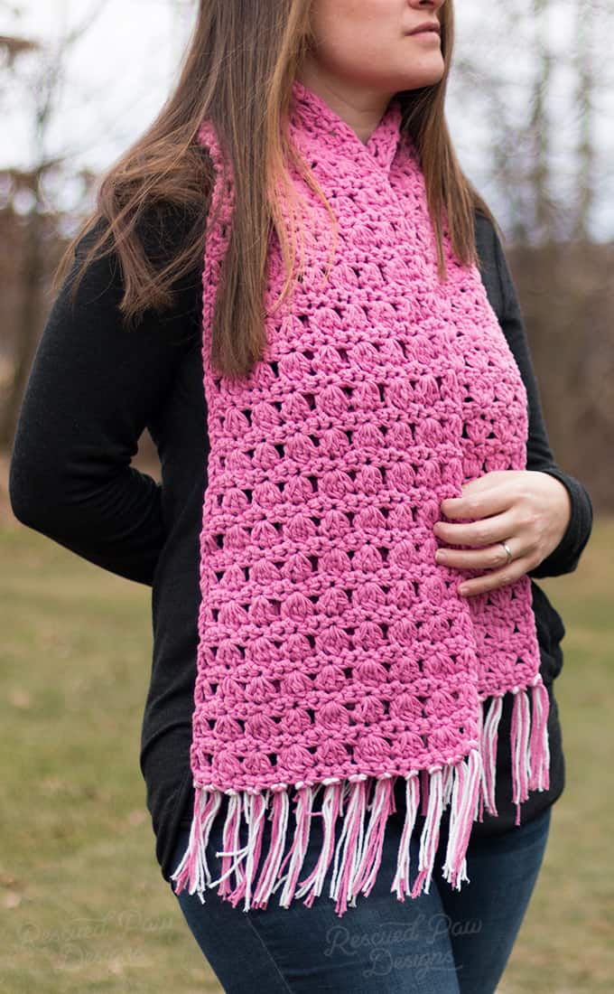 Pretty in Pink Crochet Scarf