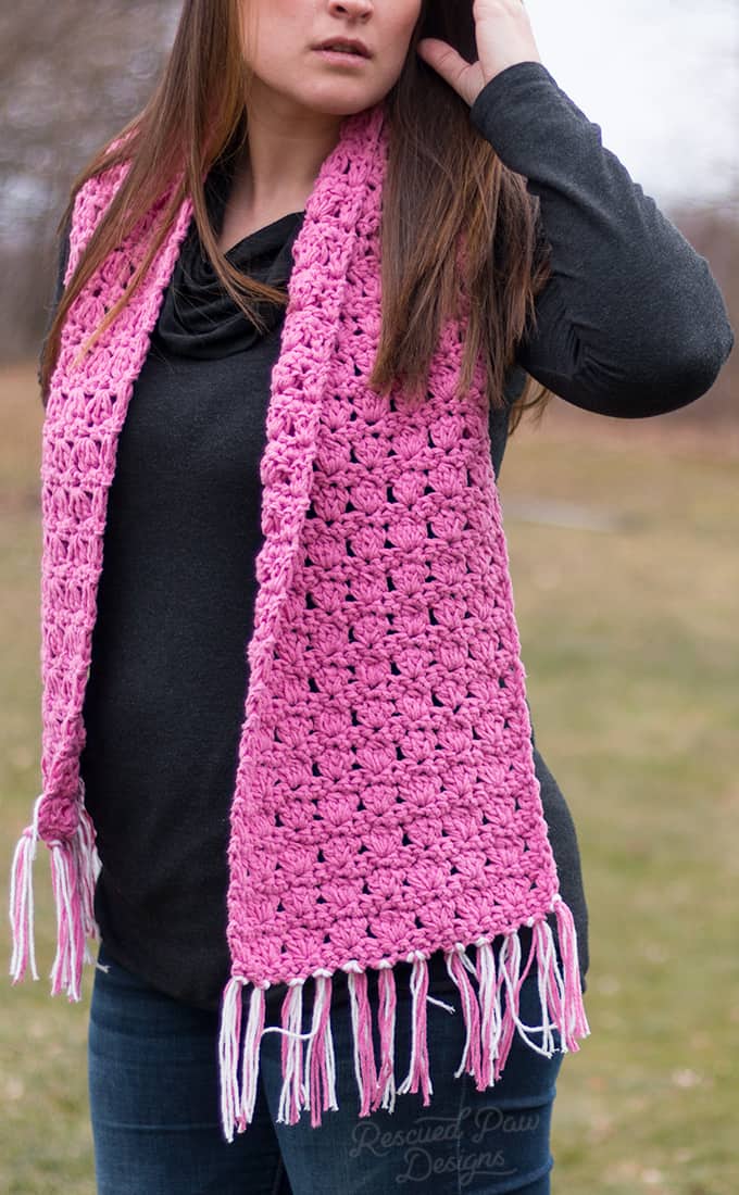 Feels like Butta Yarn - Pink Crochet Scarf Pattern 