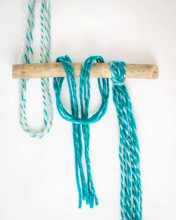 Attach Yarn to a wooden rod