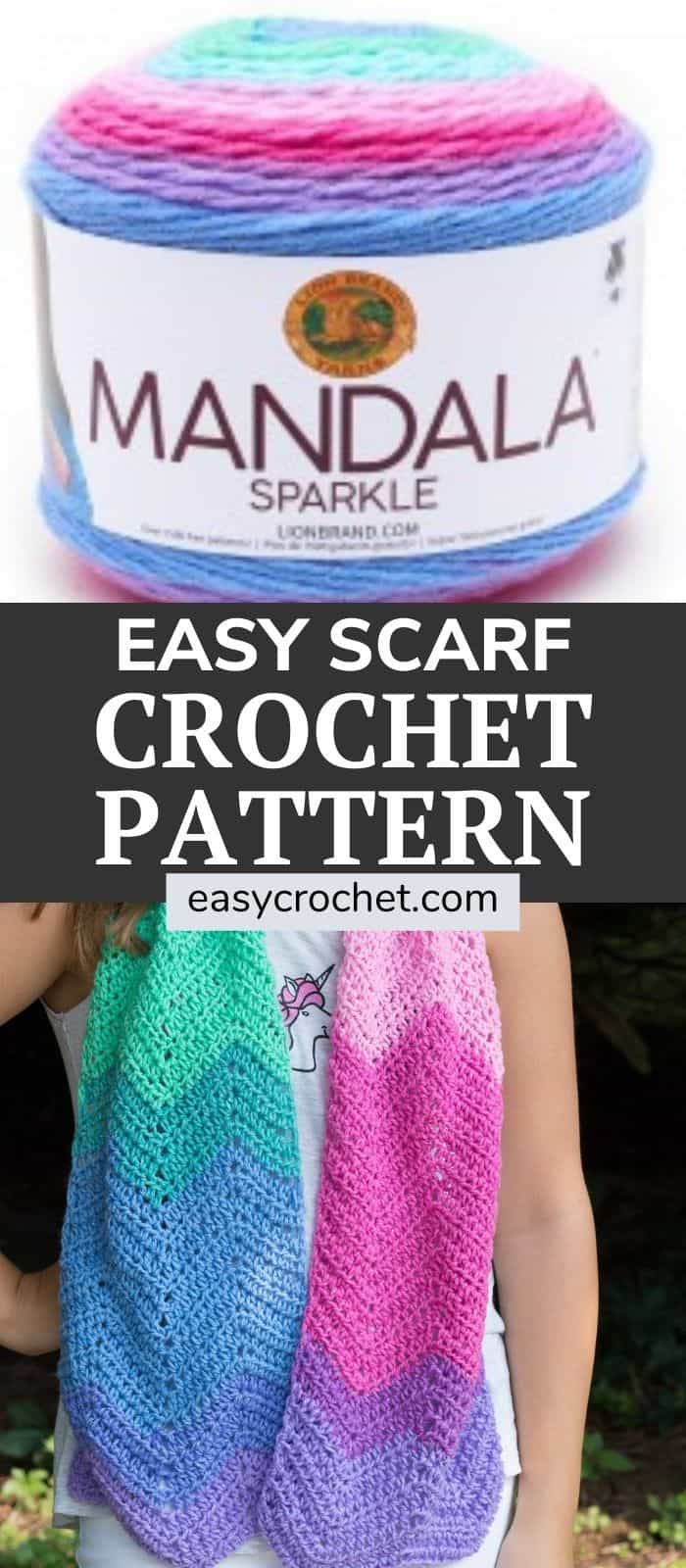 Crochet Unicorn Scarf Mandala Pattern via @easycrochetcom