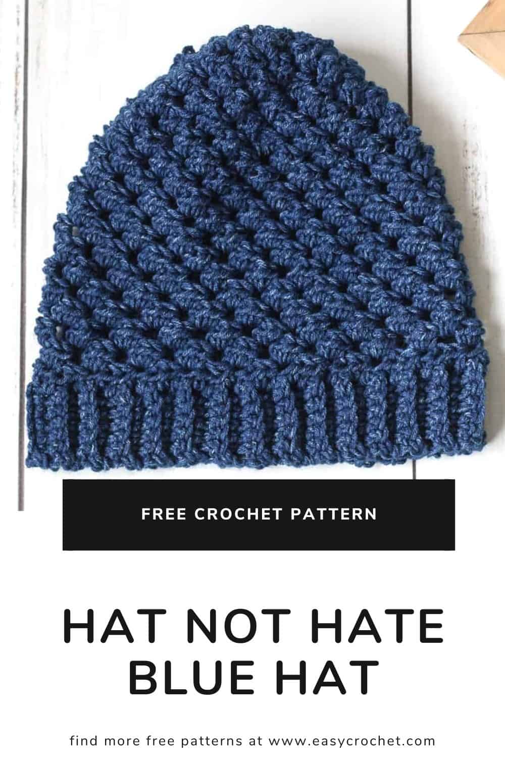 Free Blue Hat Crochet Pattern for Lion Brand Yarn's Hat not Hate program. #hatnothate via @easycrochetcom