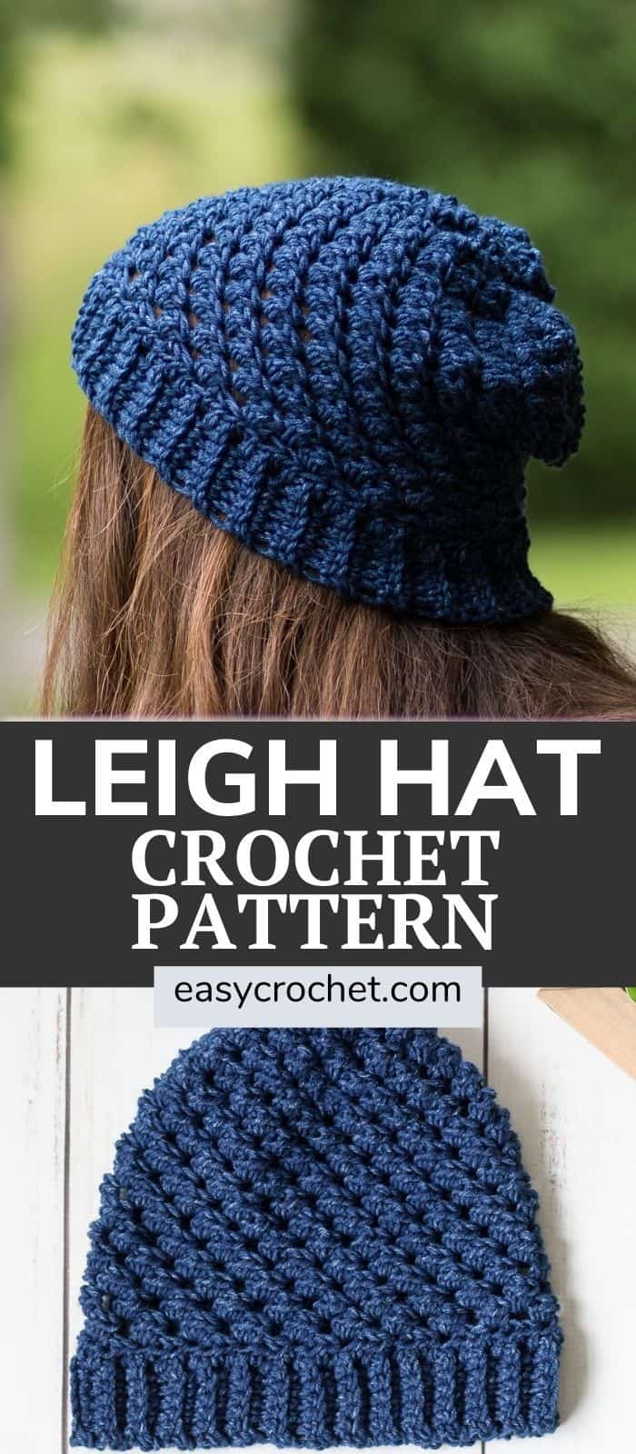 Leigh Hat Crochet Pattern - free #hatnothate crochet pattern for Lion Brand Yarn via @easycrochetcom