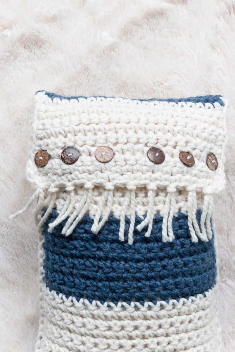 Zaffre Fringe Crochet Throw Pillow