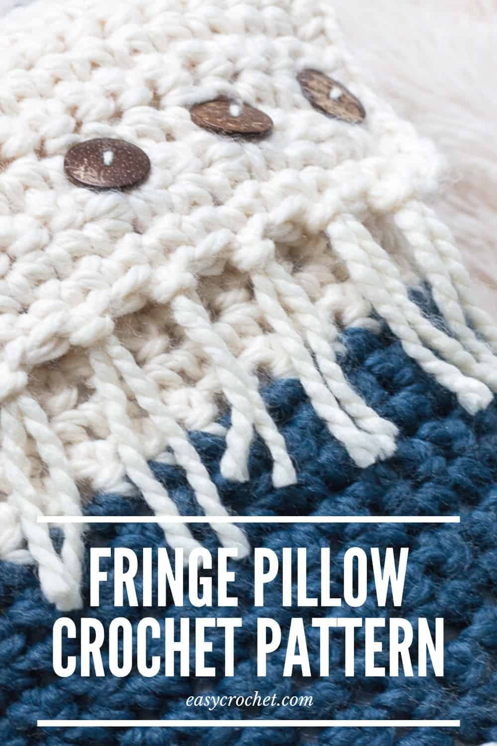Zaffre Fringe Crochet Throw Pillow via @easycrochetcom