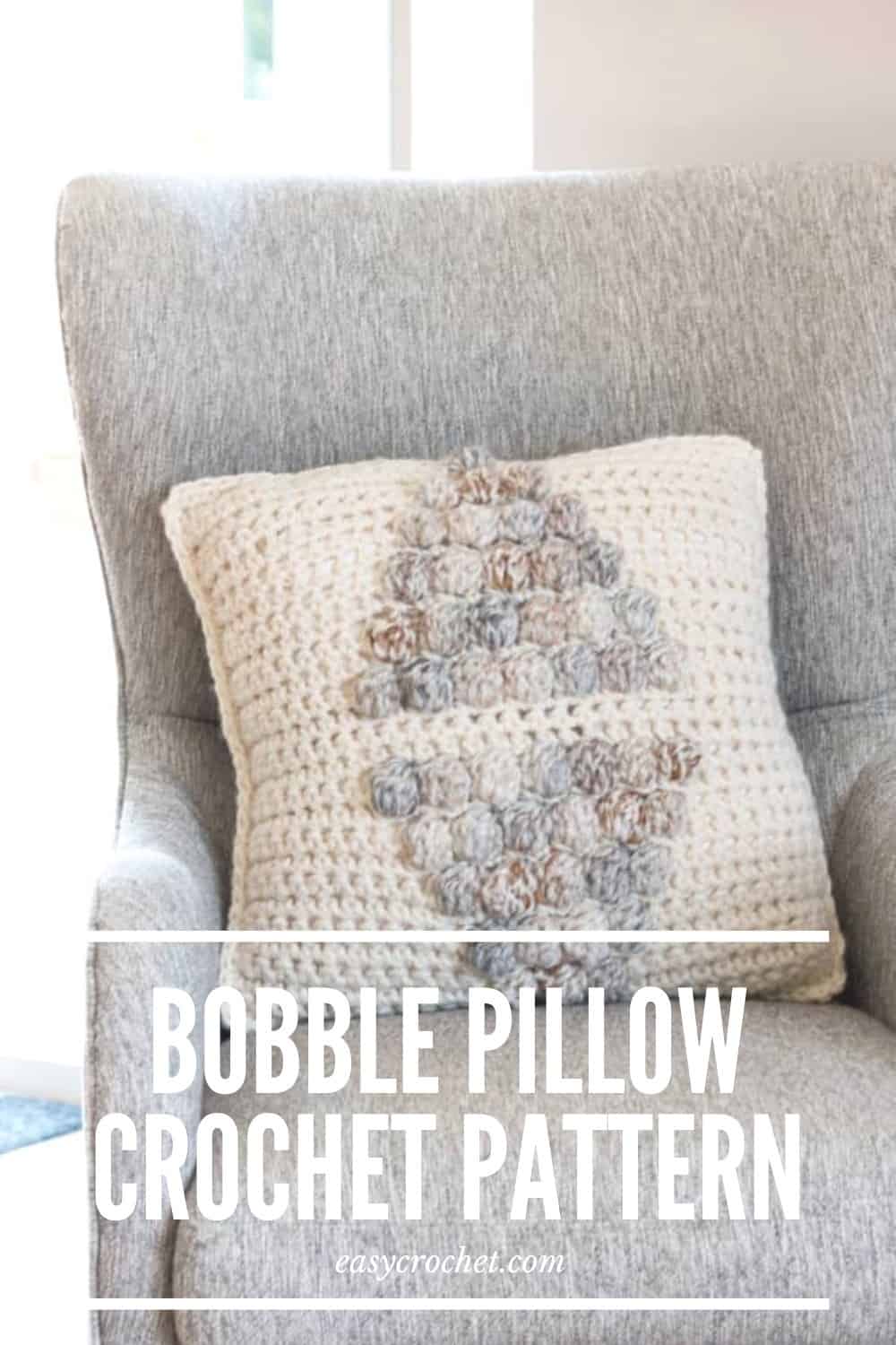 Make this simple Bobble Stitch Pillow Crochet Pattern today using this FREE crochet pillow pattern from Easy Crochet easycrochet.com via @easycrochetcom