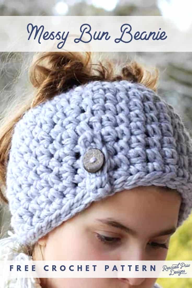 Quick Messy Bun Hat Pattern by Easy Crochet 
Click to make this One Hour Bun Beanie Today! 
Find the pattern at easycrochet.com
Pin Now to Make later or Open to get started! 