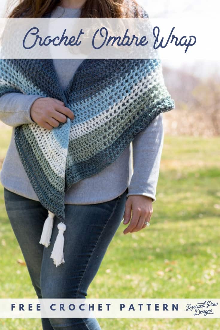 Crochet Ombre wrap / triangle pattern shawl