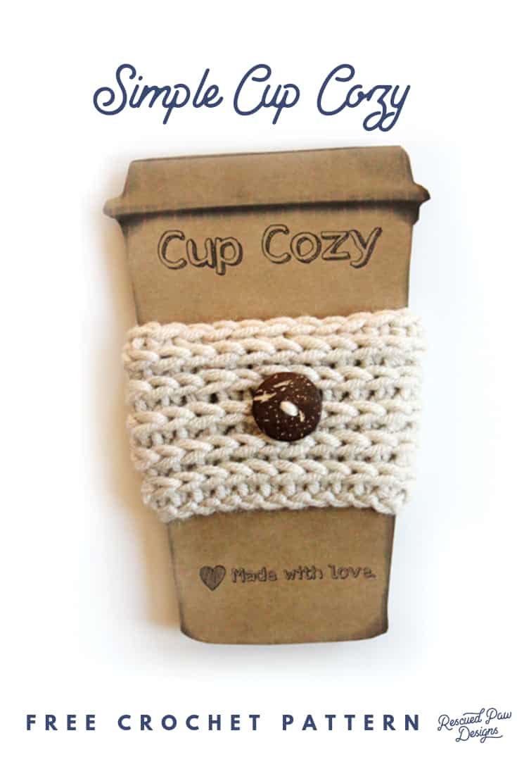 Chunky crochet cup cozy. Free and easy crochet pattern with photo tutorial