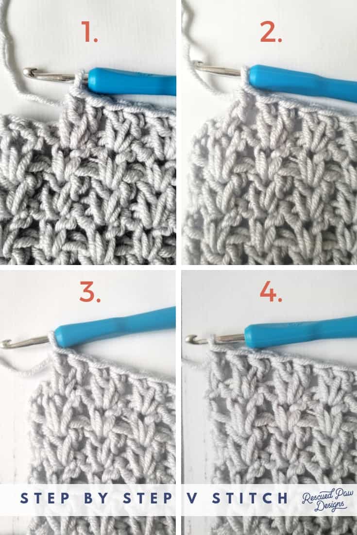 Step by step v stitch tutorial by Easy Crochet - Free Crochet Tutorial!
