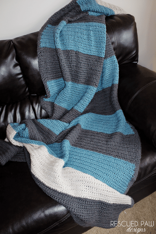 Color Blocked Beginner Blanket Crochet Pattern