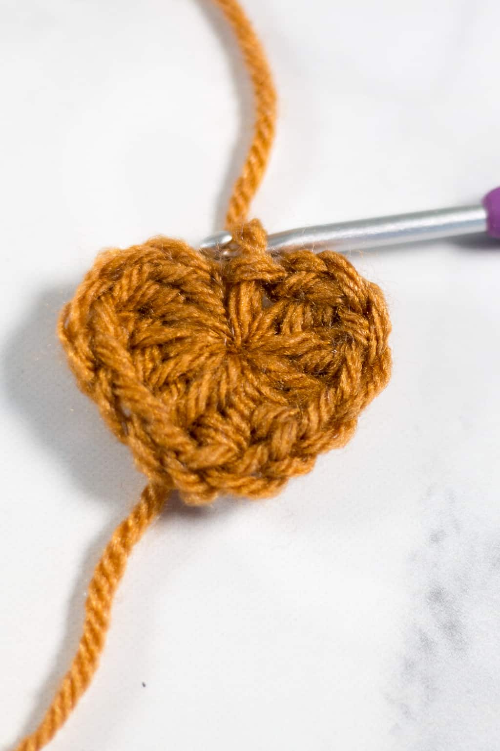 Crochet Heart in a Magic Circle