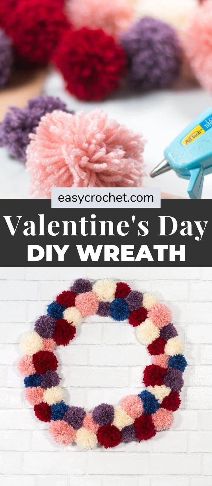 pom pom wreath via @easycrochetcom