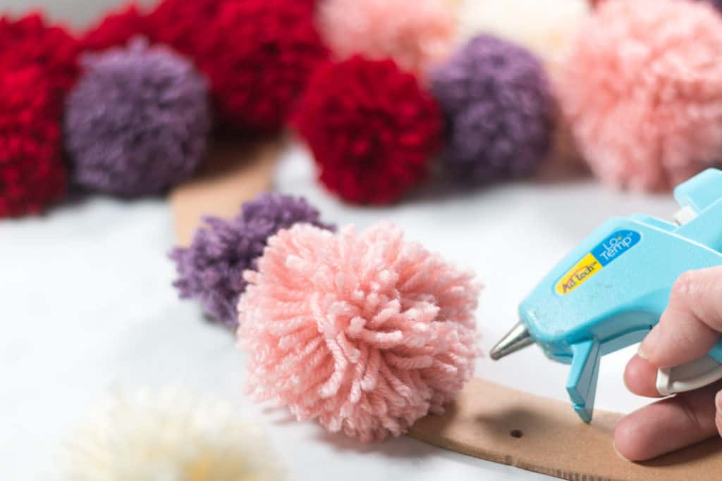 Hot Glueing a Pom Pom 