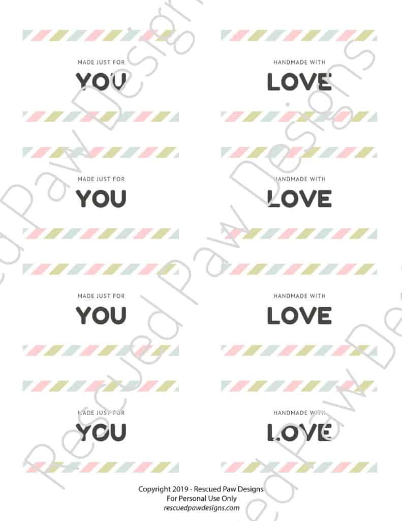 Printable Tags for Crochet & Knit 