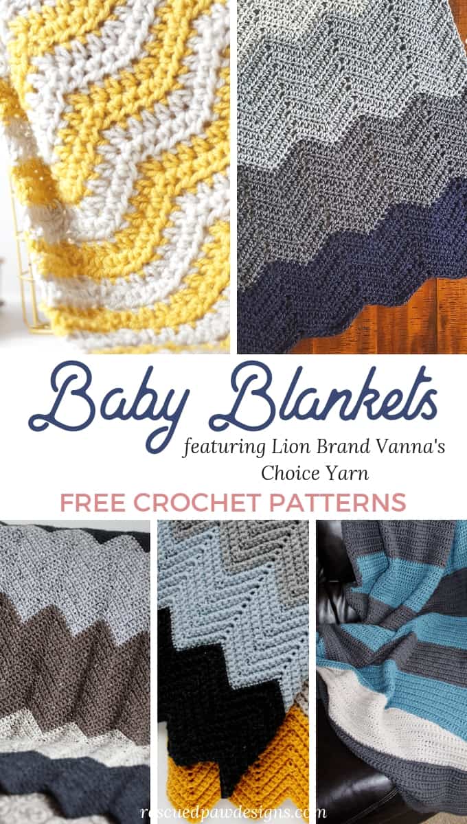 Crocheted Baby Blanket Handmade, Multiple Variations, Lion Brand