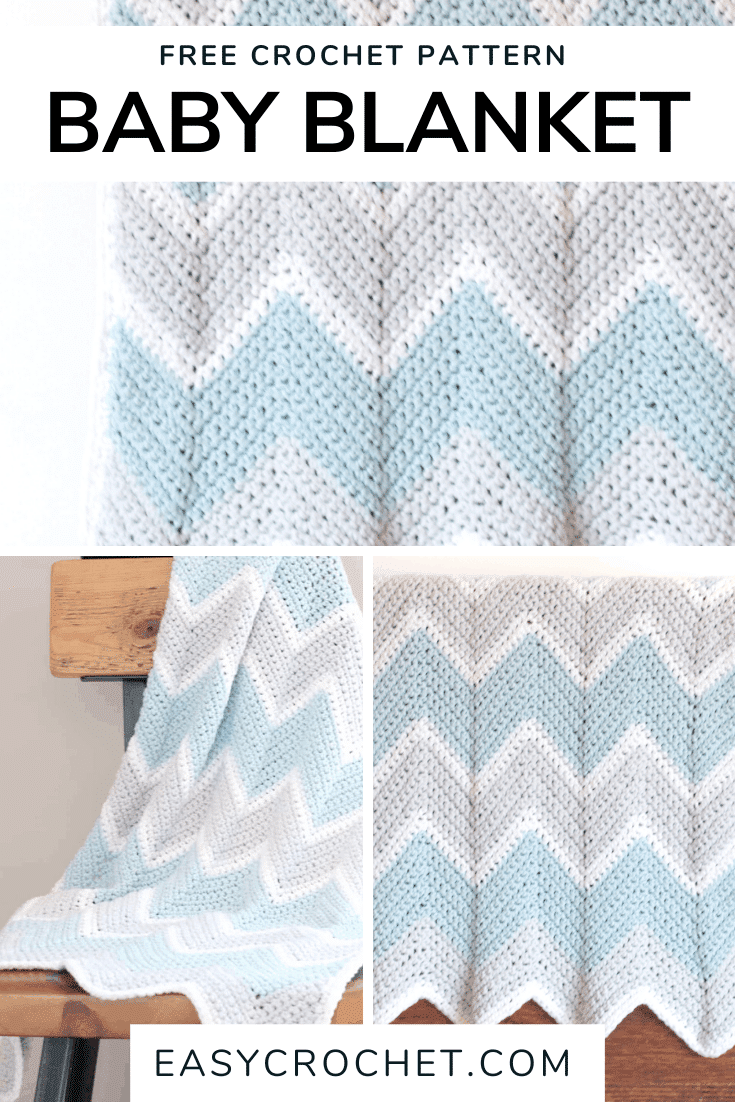 Chevron Baby Blanket Crochet Pattern via @easycrochetcom