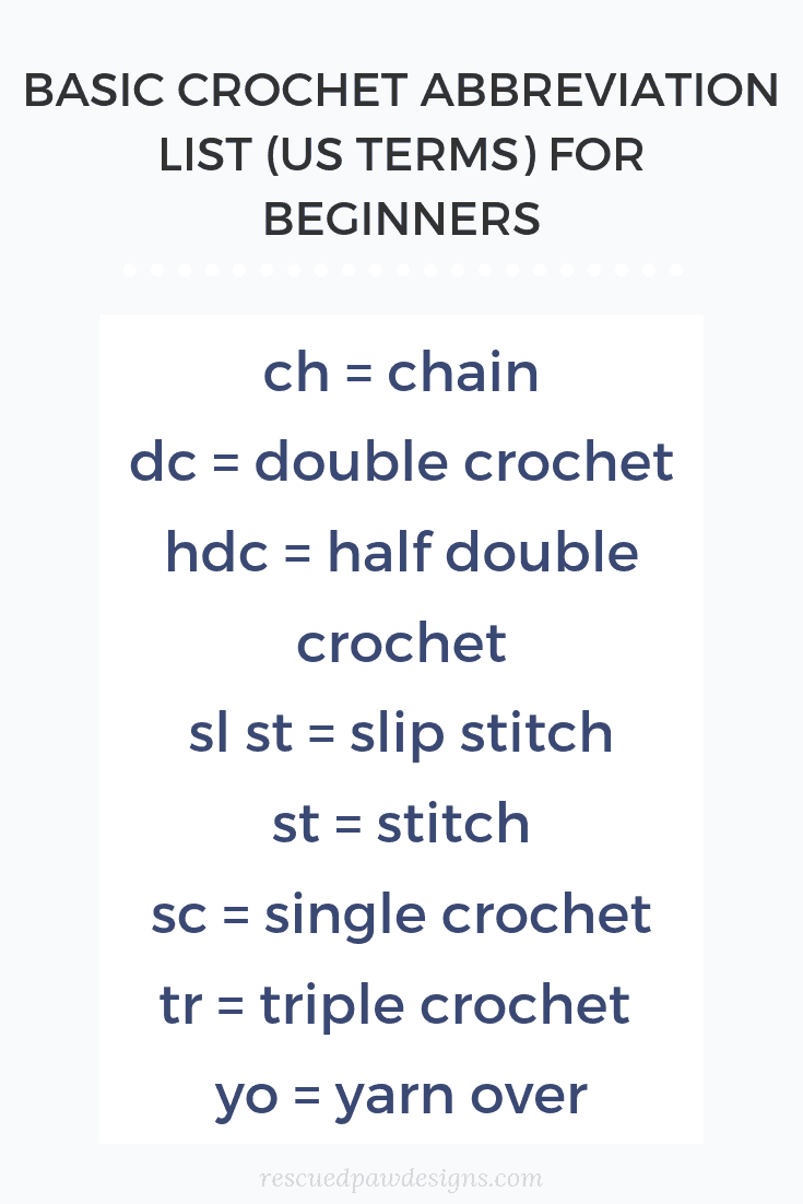 50 + Crochet Abbreviations and Terms for Beginners