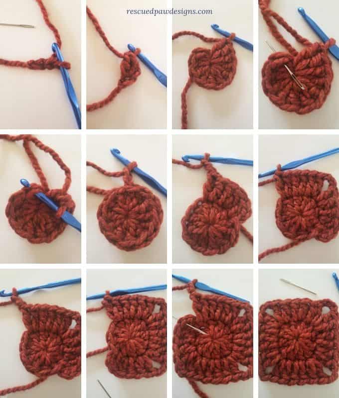 How to make a crochet square step by step