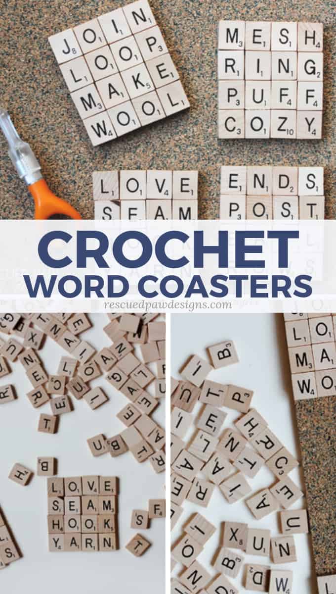 Crochet Scrabble Tile Coasters DIY