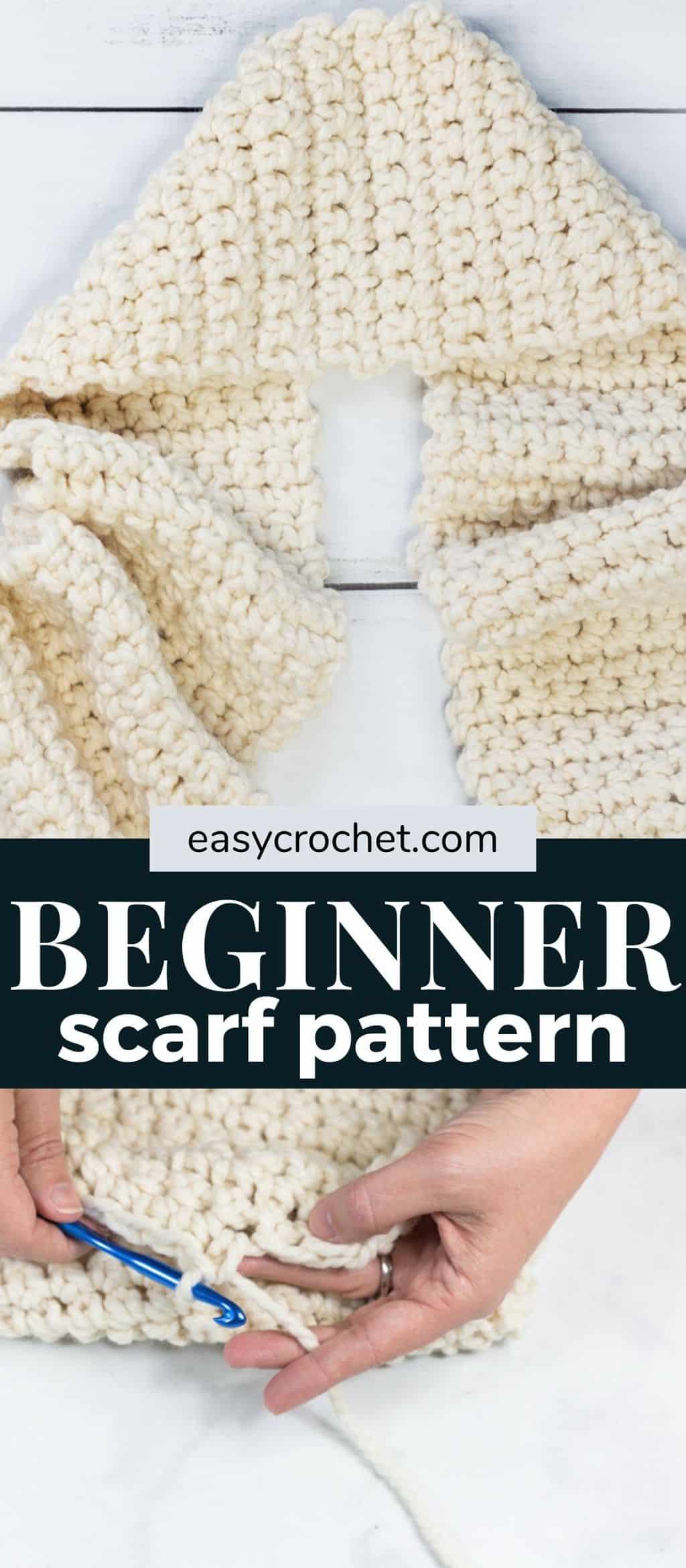 Easy Crochet Beginner Scarf Crochet Pattern via @easycrochetcom