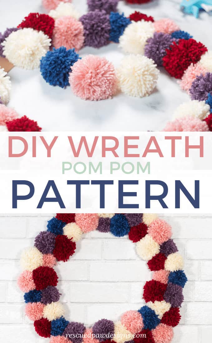 pom pom yarn wreath pattern 