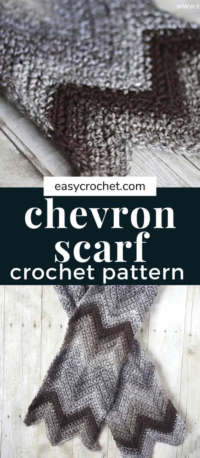 Free Chevron Scarf Crochet Pattern that is simple and fast to work up! via @easycrochetcom