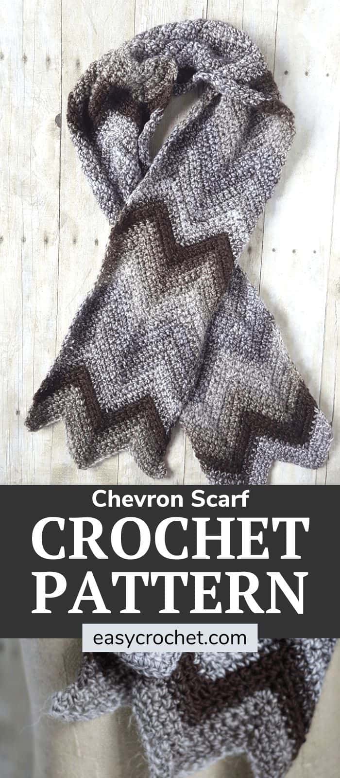 Free Chevron Scarf Crochet Pattern that is simple and fast to work up! via @easycrochetcom