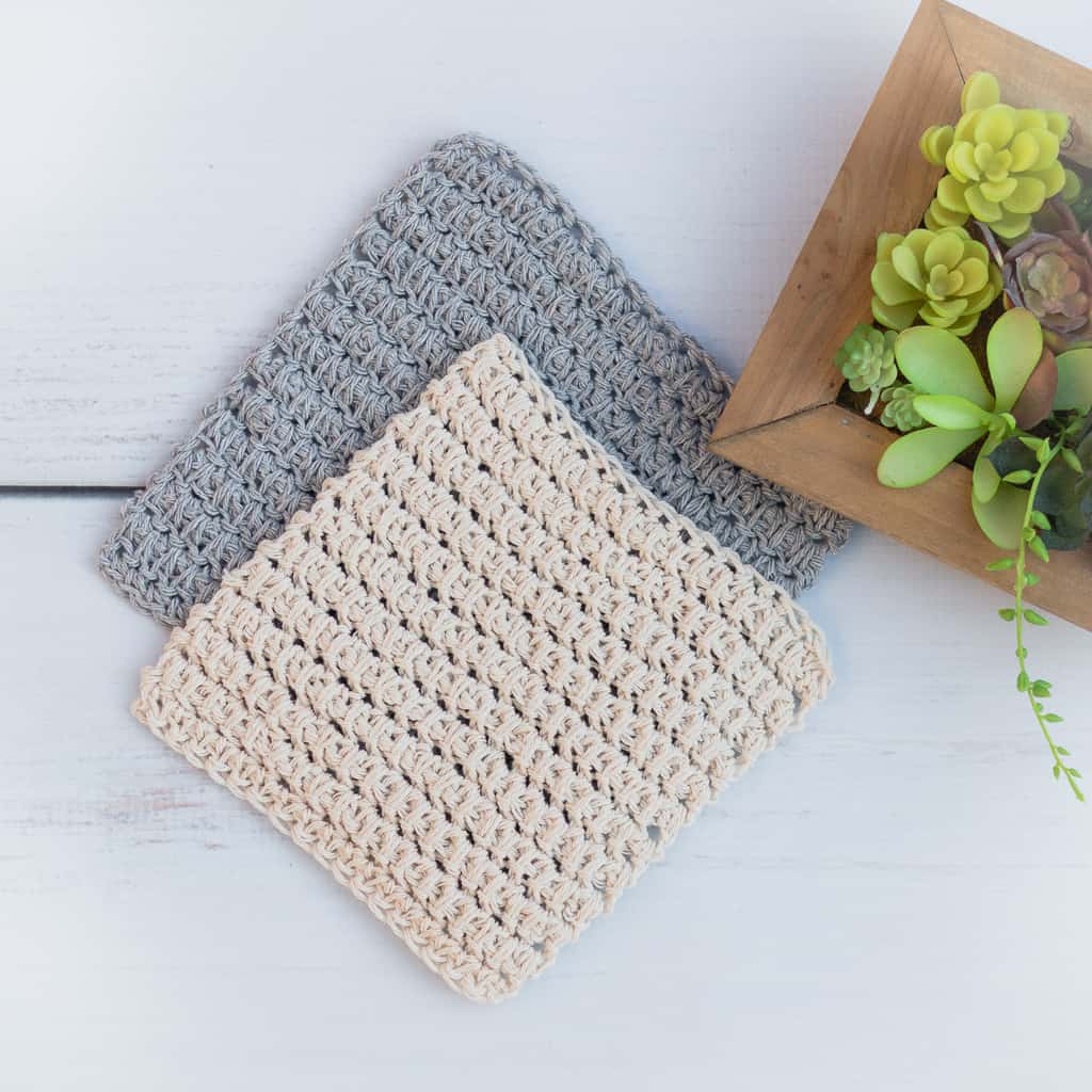 Puff Stitch Dish Cloth Crochet Pattern 