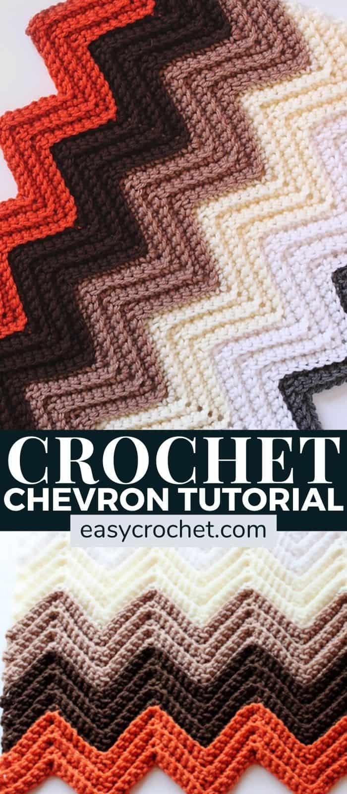 Crochet chevron stitch with sharp points. Zigzag crochet 