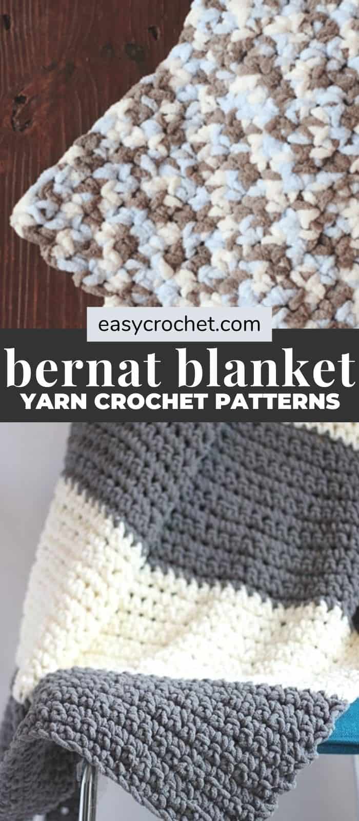 Bernat Blanket Yarn Blanket Crochet Patterns - Easy Crochet