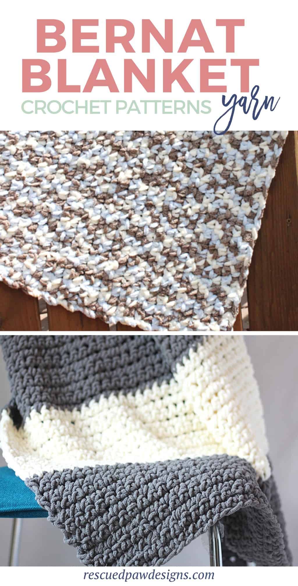 Looking for patterns to use for this Bernat blanket yarn, I