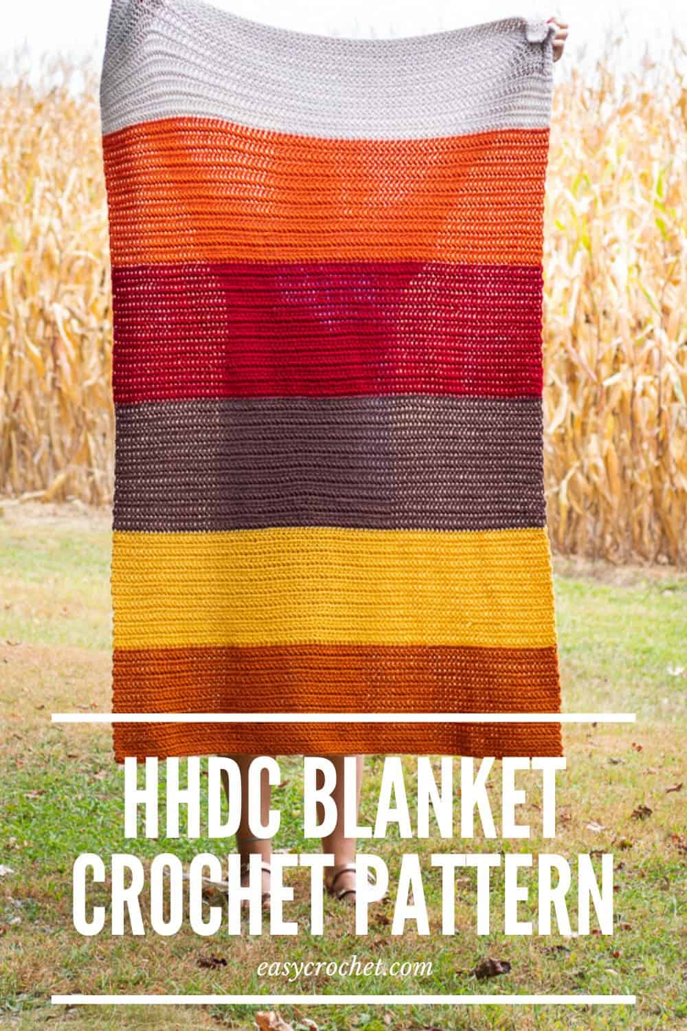 Free Herringbone Half Double Crochet Blanket Pattern - Perfect Fall Crochet Blanket Pattern by Easy Crochet via @easycrochetcom