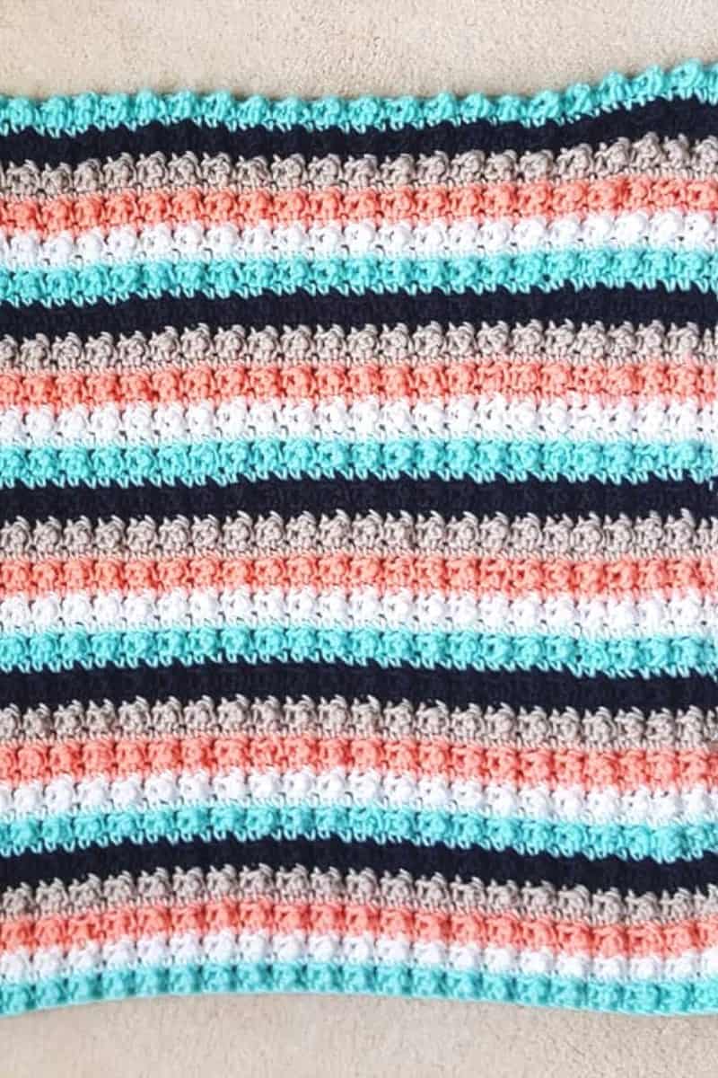 Striped Crochet Baby Blanket Pattern