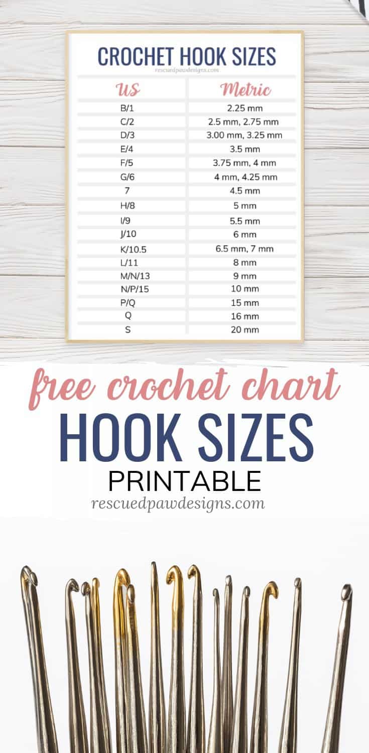 Crochet Hook Sizing Chart