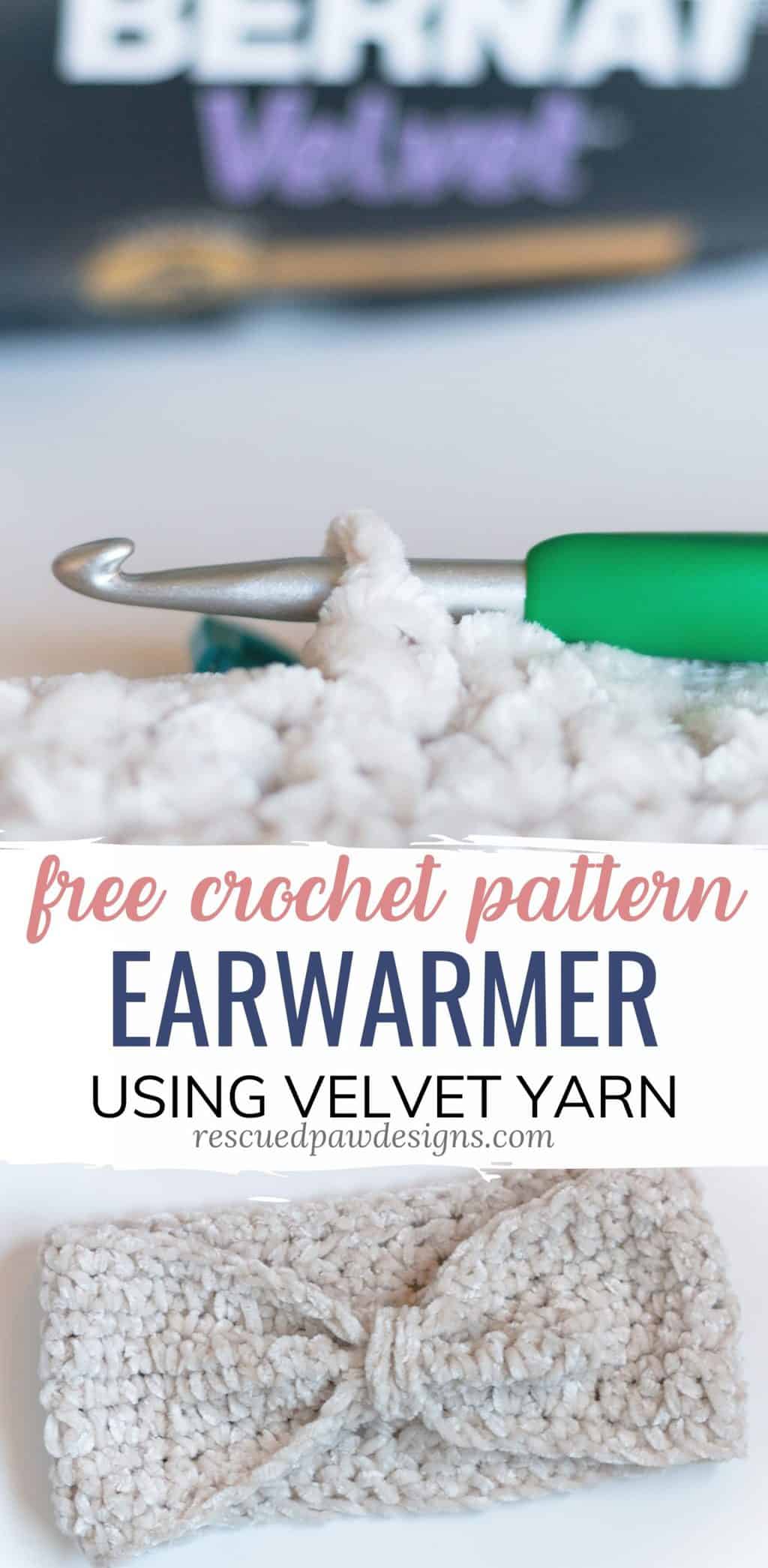 Crochet Headband Pattern using Velvet Yarn 