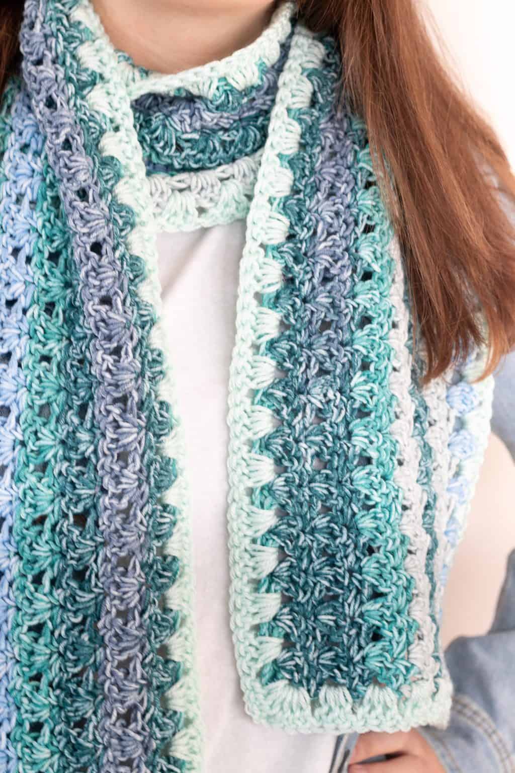 Mandala Ombre Yarn Crochet Scarf Pattern