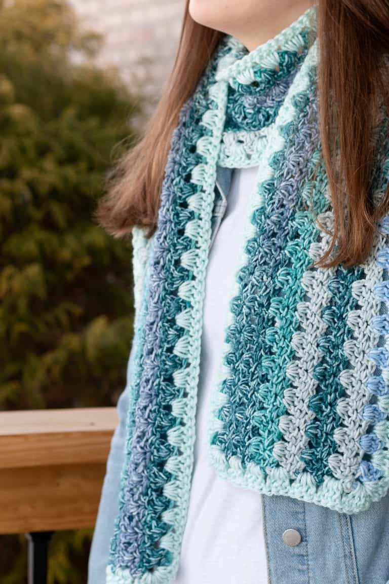 Mandala Ombre Yarn Crochet Scarf Pattern