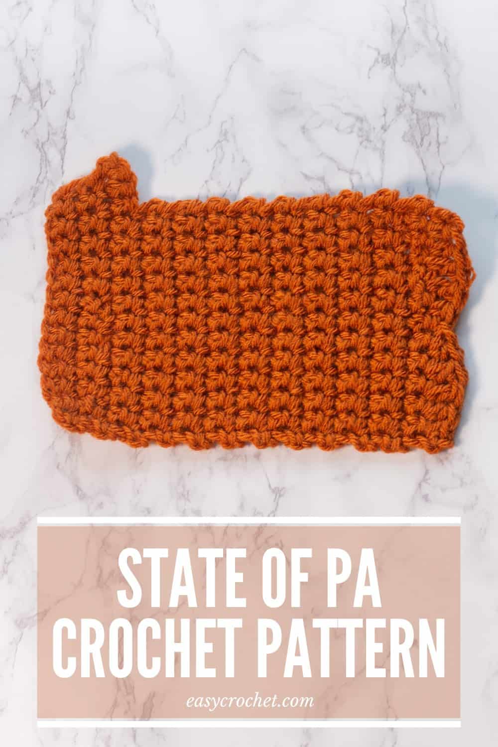 Free Crochet Pattern for the State of PA. Learn how to crochet Pennsylvania with this simple pattern from Easy Crochet. via @easycrochetcom