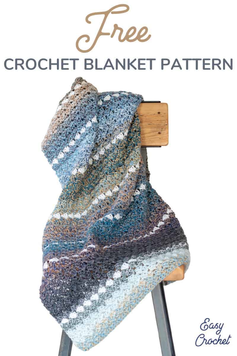 Free Crochet Lap Blanket Pattern using three beginner-friendly crochet stitches! Free Crochet Blanket Pattern from Easycrochet.com via @easycrochetcom