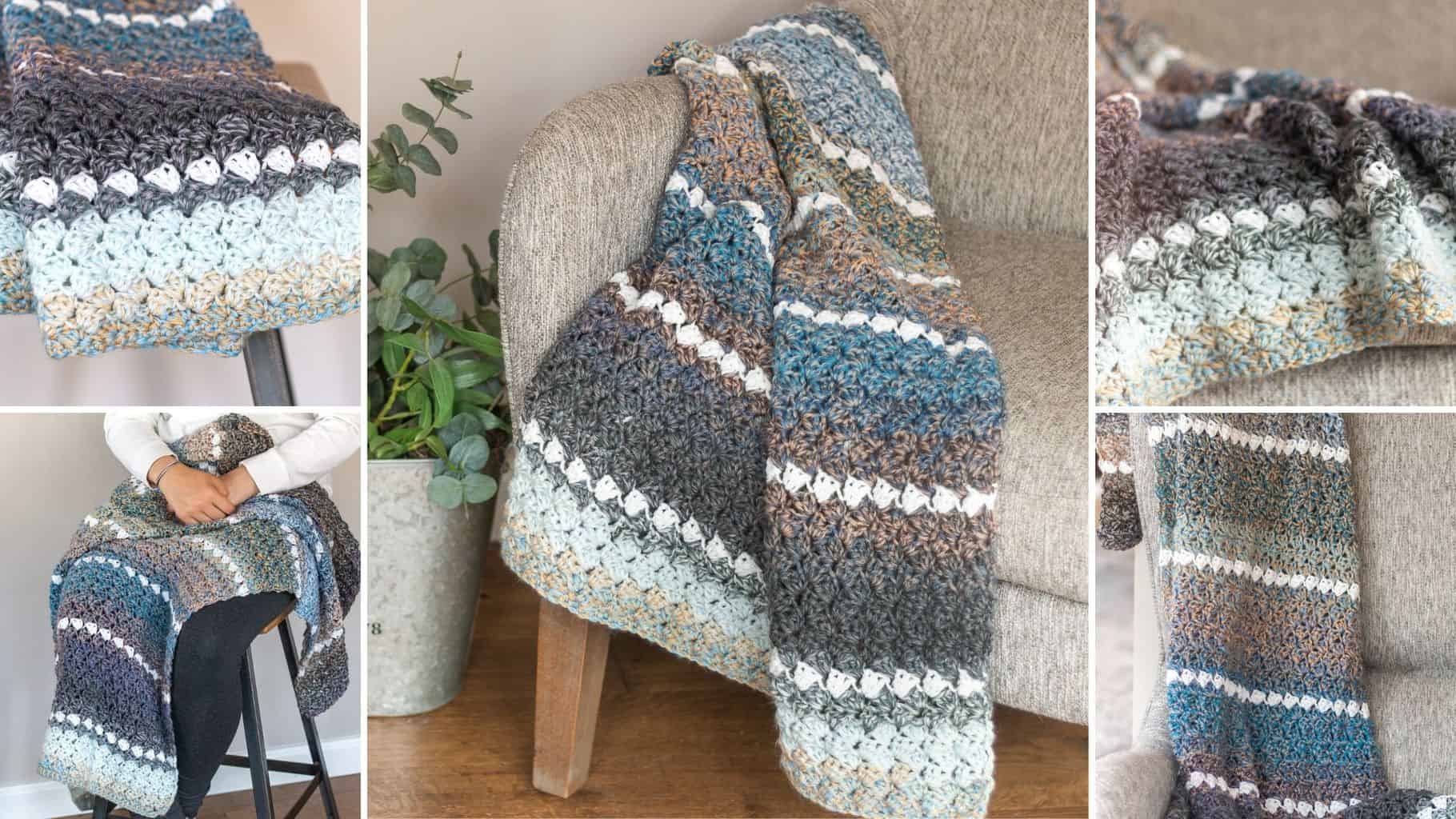 Crochet lap blanket dimensions hot sale