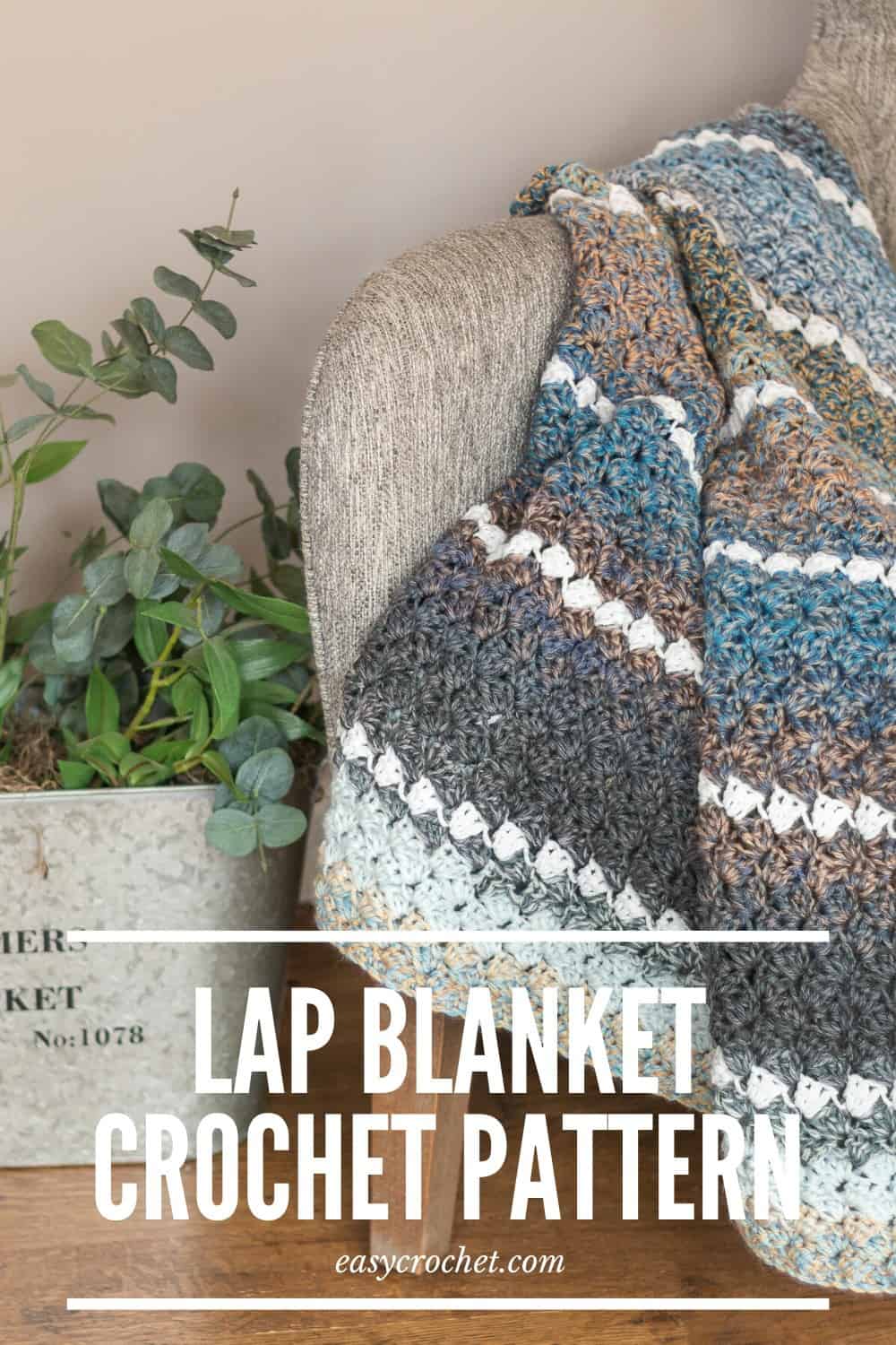 Free Crochet Lap Blanket Pattern using three beginner-friendly crochet stitches! Free Crochet Blanket Pattern from Easycrochet.com via @easycrochetcom